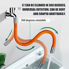 1 Set Faucet Extension Hose + Faucet Connector, Extended Anti-Splash Water Extender, Flexible Bendable Rotating Extension Spout, 360° Swivel Adjustable Curved Faucet, Universal Splash-Proof Extension Tube - Multicolor - View 6