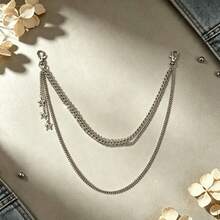 Star Decor Punk Pant Chain - Silver - View 2