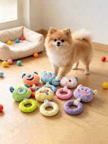 Indestructible Chew-Resistant Monster Plush Rope Ring Dog Toy, High-Toughness TPR Rubber Ring, Suitable For Small And Medium-Sized Dogs Who Love To Chew, Teeth Cleaning And Chewing Training Toy, Consumes Energy And Reduces Destructive Behavior, Boredom Relief Interactive Pet Play Toy, Great Gift For Pets - Multicolor - View 3