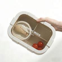 1pc Lunch Box With Utensils - Square Microwave Food Container, Hand Washable - Perfect For School Lunch, Kitchen Storage And Accessories, Includes Lunch Box, Insulated Bag, Breakfast Cup, Water Cup, Suitable For Light Meals, Work, School, Outdoor Travel. Divided Lunch Box, Christmas, Valentine's Day - Multicolor - View 8