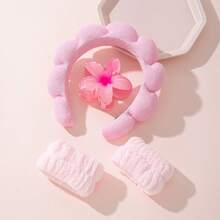 Pink Velvet Headband, Non-Slip Spa Hair Accessory, Suitable For Face Washing, Makeup, Skincare Routine And Daily Styling - Pink - View 7