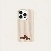 1PC Dachshund Pattern Transparent Space Shell Full Coverage TPU Phone Case - Multicolor - View 4