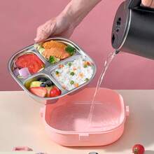 Kotak Bento Stainless Steel 304 untuk Dewasa, Wadah Makan Siang Anti Bocor yang Aman untuk Microwave, Kotak Makan Siang Logam dengan Wadah Sup dan Peralatan Makan, Kotak Bento Jepang yang Lucu, Wadah Makanan untuk Perjalanan, Wadah Persiapan Makanan untuk Siswa Sekolah - MultiWarna - View 11