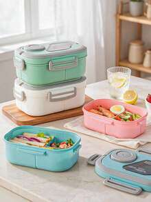 SEAL LOCK 1/3pcs-Portable Divided Plastic Lunch Box, Microwaveable Lunch Box For Students And Office Workers, Sealed Leak-Proof Bento Box With Air Vent, Divided Fresh-Keeping Meal Box For Outdoor Picnic, Suitable For Commuting, Outdoor, Home - Multicolor - View 6