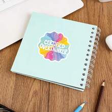 3Inches-1PC Certified Overthinker Sticker Funny Anxiety Adhd Overthinking Decal Neurodivergent Humor Gift For Kindle Planner E‑Reader Laptop Notebooks Cups Journals Lockers Students Teachers Office Workers Creatives - Multicolor - View 5