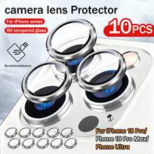 Yezodawee 10pcs Silver Metal Ring Camera Lens Protector, Perfect Fit, Rear Camera Round Lens Protector, Compatible With Phone 18 Pro/Phone 18 Pro Max/Phone Ultra/Phone 17 Pro Max/17 Air/16 Pro Max/16 Pro/16 Plus/16/16E/15/14/13 Mini/12/11 Series - Silver - View 14