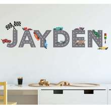Custom Race Car Name Vinyl Wall Decal Boys Room Decor Sticker(Only For Stickers) - Multicolor - View 3