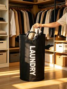 Keranjang Cucian Portabel Kapasitas Besar 95L dari Kain Tebal Ergonomis, Tas Pakaian Kotor Multifungsi Unisex, Cocok untuk Transportasi di Toko Laundry, Penyimpanan Pakaian, dan Tempat Penyimpanan di Kamar Mandi. - MultiWarna - View 9