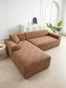 Thick Jacquard Sofa Cover, European And American Style Full Coverage Sofa Protector, 1/2/3/4 Seater Sofa Slipcover With Elastic Bottom And Edges, Suitable For Pet Households - Camel - View 2