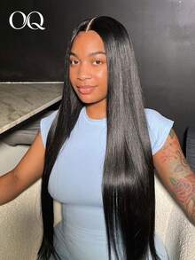 OQ Silky Straight Pre-Processed Glueless Wig, 6x4 Transparent Lace Closure Pre-Cut Hair Patch, 180% Density, 10-14" Bob And 16-28" Pre-Plucked Hairline, Natural Black, 100% Virgin Human Hair, Beginner Friendly - S1 - View 4