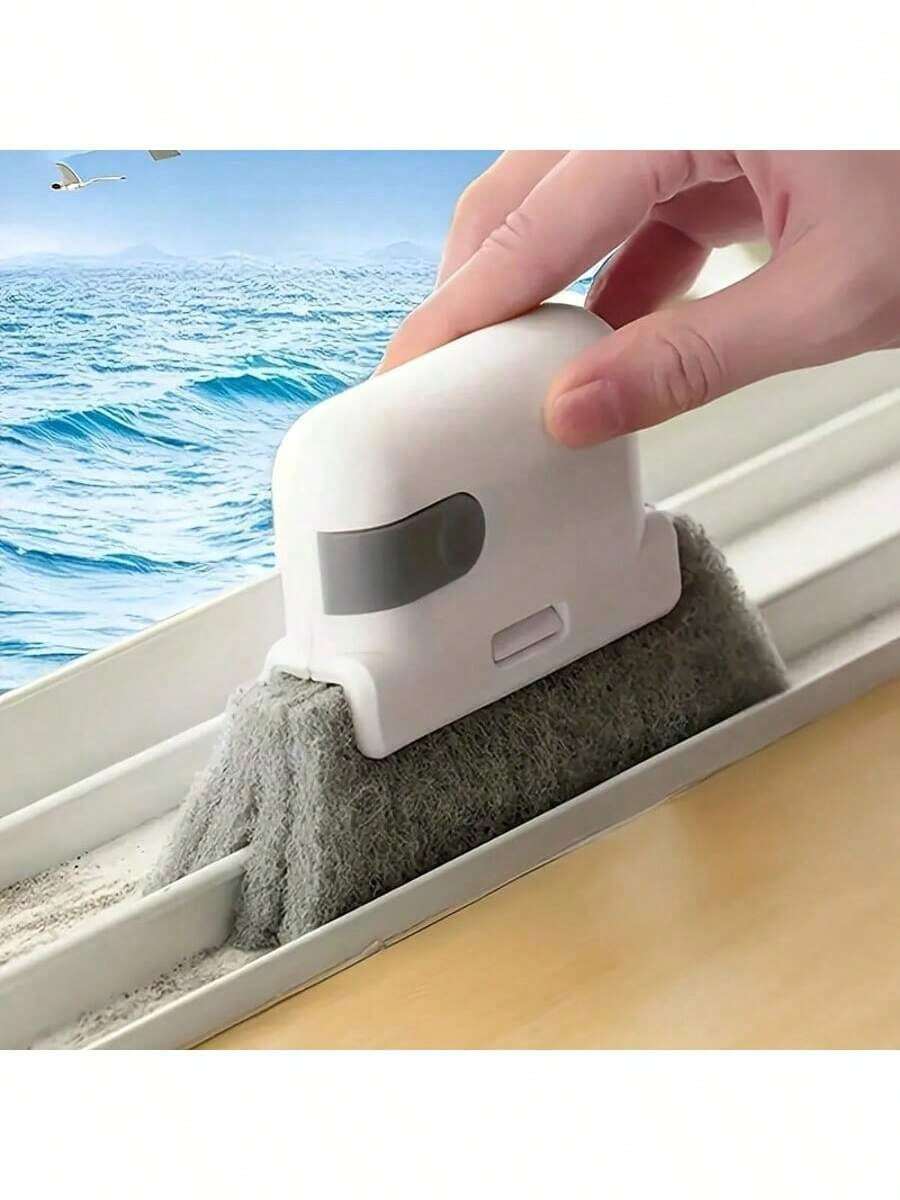 1pc Window Gap Cleaning Brush, Window Track Cleaning Brush, Blind Corner Window Strip Brush, Grey