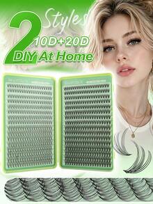 640 Clusters 10D+20D Natural Thin False Eyelashes, C Curl Suitable For Students/Office Workers, Realistic Eyelashes, Lightweight And Burden-Free, Can Be Used With Glasses, Single Box Capacity Enough For Daily Use, Multi-Box Set With Discounted Price And Large Capacity - C - View 7