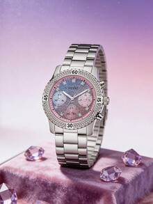 GUESS Eclipse 系列 全玫瑰金 PVD 不鏽鋼女款計時碼錶，拋光金屬錶帶 GW0258L1 - 均碼 - 查看 5