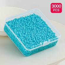 Manik-manik Fuse Sundymot 2,6mm, 3000 PCS+ Sistem Warna Hijau & Biru, Kemasan Terpisah, Dengan Kotak Penyimpanan Persegi Kecil, Mudah Disimpan, Gantungan Kunci Liontin DIY, Bahan Kerajinan Pembuatan Perhiasan, Musim Wisuda Kembali ke Sekolah, Natal, Hadiah Pesta Ulang Tahun, Kit Isi Ulang Massal Manik-manik Fuse 2,6mm Multi-Warna - Manik-manik puzzle 2,6mm - View 32