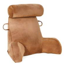 Reading Pillow With Armrests And Back Cushion With Removable Pillow, For Adults To Sit Comfortably In Bed/On Sofa - Coffee - View 12