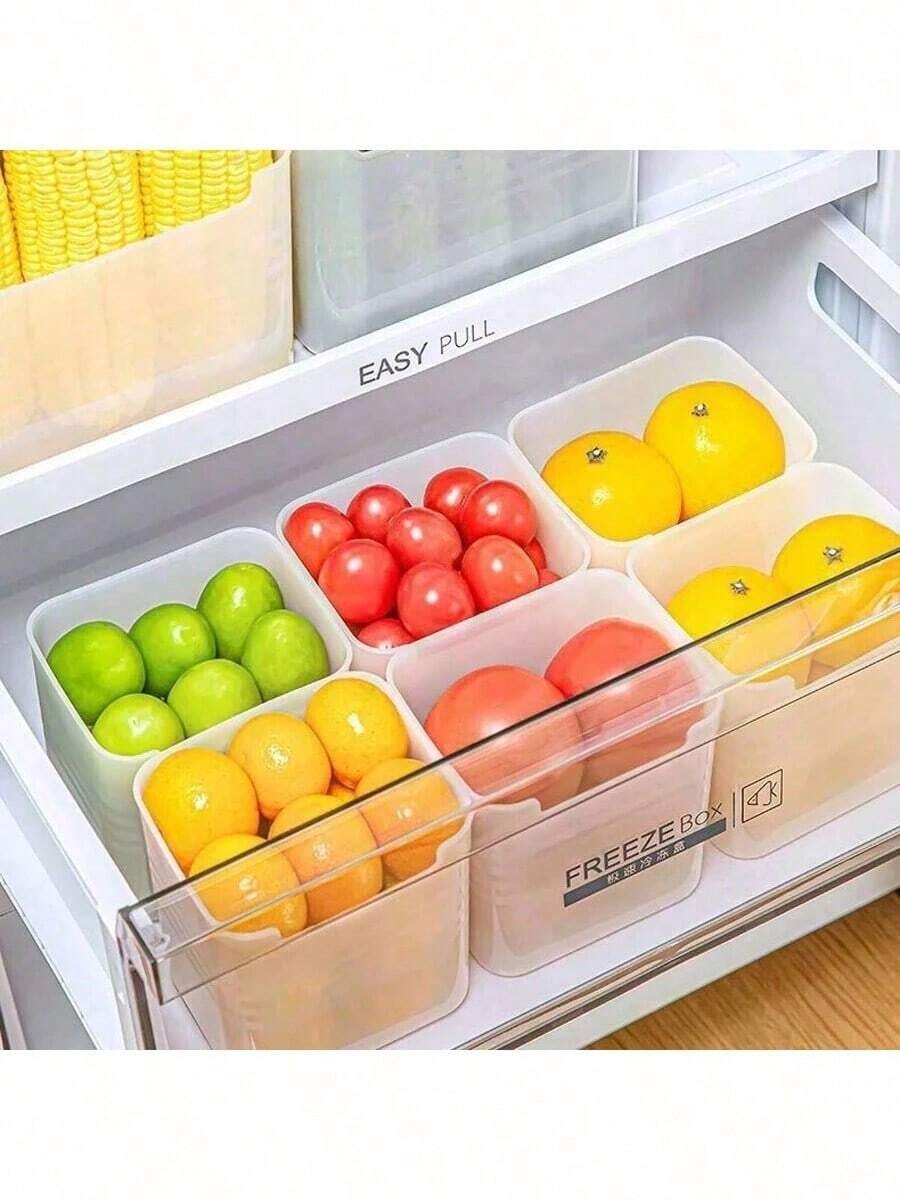 3/8/10pcs Stackable Refrigerator Storage Bins Transparent Plastic Multi-Function Storage Containers For Storing Fruits Vegetables Snacks Space-Saving Kitchen Organizer Reusable Food Storage Boxes - Clear - View 1