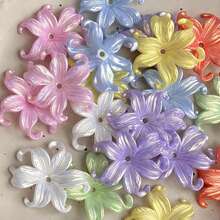 20pcs Pearl Curved Iris Flower Acrylic Beads With Center Hole For DIY Bracelet Hair Ornament Earrings Handmade Craft Supplies - Multicolor - View 13