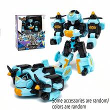 Transforming Mecha Set, Car To Robot Toy, Manual Transformation To Airplane Or Tank, Cartoon Robot Design, Educational Toy, Christmas Gift - Multicolor - View 15