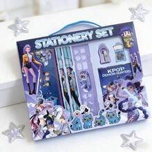 1set HASBRO K-POP Demon Hunter - A Complete K-POP Themed Stationery Set, Including Pencils, Rulers, Pencil Sharpeners, Erasers And Other Essentials - A - View 7