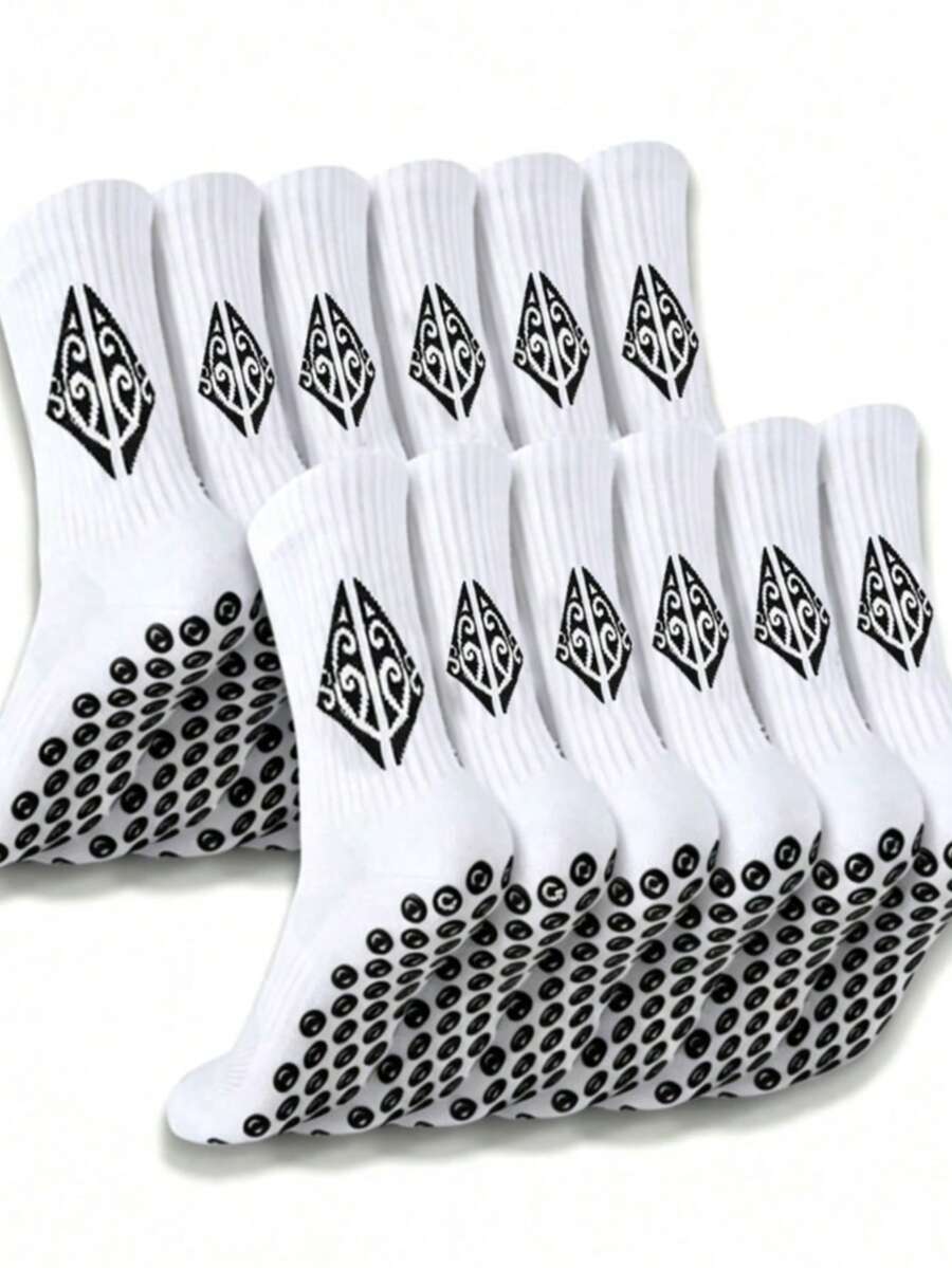 10 Pairs/6 Pairs/3 Pairs/1 Pair Men's Thick Sports Socks, Anti-Slip And Wear-Resistant, Suitable For Football, Basketball, Rugby, Cycling, Running And Other Sports, Also Suitable For Fitness And Autumn Wear - Multicolor - View 1