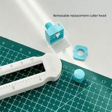 Metal Plastic Round Paper Cutter, 20cm Diameter, For Colored Art Paper, Manual Rotary Cutting Tool, Crafting And Scrapbooking Tool - Multiple Styles - View 2