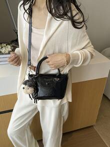 2026 Autumn Fashion New Chic Niche High-End Casual Crossbody Bucket Bag Shoulder Handbag - Black - View 4