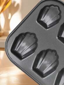 20-Cavity Nonstick Carbon Steel Mini Madeleine Pan, French Shell Cake Mold, Oven Bakeware - Black - View 5