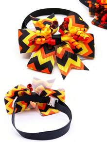 3/10/30/60Pcs Autumn Thanksgiving Maple & Pumpkin Pet Bow Ties, Adjustable Elastic Ribbon Decor, Multi Patterns For Small & Medium Dogs & Cats, Pet Photoshoot Props For Daily & Party, Ideal Gifts For Pet Birthday, Thanksgiving & Christmas - Multicolor - View 8