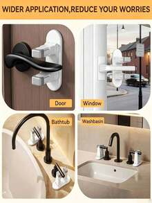 No-Drill Child Door Handle Safety Lock | All-In-One Door Safety Lock, Prevents Babies From Accidentally Opening Doors. Baby Home Safety Door Lock, Easy Installation Without Tools. - One Size Fits All - View 8