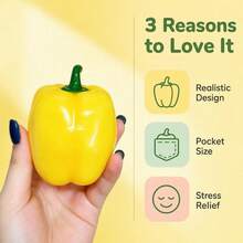 Realistic Sweet Pepper Squeeze Fidget Toy Crunch ASMR Sound Effect Stress Relief Decompression Toy For Adults - Multicolor - View 2