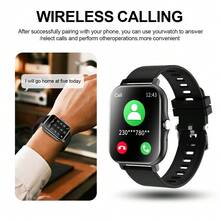 NcmRyu Smartwatch Unisex, Tali Silikon Nyaman, Mendukung Panggilan Telepon, Notifikasi Pesan, Kontrol Musik, Alarm, Baterai 180mAh, Kompatibel dengan Sistem Android dan iOS, Gaya Sporty, Cocok untuk Pesta Piala Dunia - View 6