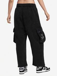 Celana Panjang Rajut Tebal Model Lebar Wanita Nike Asli Baru dengan Kantong Besar HQ4751-010 - HQ4751-010 - View 2