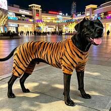 Bold Tiger Stripe Dog Clothes, Four-Legged Outfit, Personalized Pet Apparel, Spring/Autumn/Winter, Clothing - Yellow - View 14