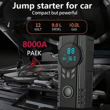 Portable 150PSI Digital Tire Inflator With Car Jump Starter, 12V Tire Compressor With Ultra- Lithium Battery Jump Starter And Car Battery Jump Start Function, With Power Clamps - Multi-functional Pump - View 5