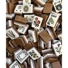Brown Bear Pattern American Mahjong Tiles Set, 4‑Layer Brown Acrylic 160 Pieces Household Hand‑Play Mahjong Game, Classic Table Game For Family Gathering & Holiday Gift - Size 32 Brown Teddy Bear - View 5