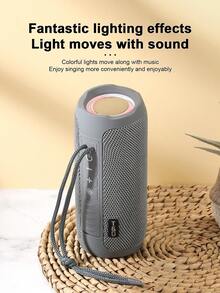 Speaker Bluetooth Portabel T&G227 Berbahan Kain, Subwoofer Nirkabel Tahan Air dengan Lampu Ambient RGB Berwarna-warni, Mendukung Kartu TF dan Pemutaran USB, Speaker Portabel Genggam untuk Bersepeda di Luar Ruangan, Berkemah, Pesta, Speaker Mini Komputer Desktop - View 3