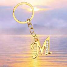 TRTY Fashion Crystal Letter Keychain Set, Rhinestone Alloy Key Ring, Universal Car Key Fob Pendant, Bag Charm, Versatile Key Ring Charm Love Gift - Letter Keychain - View 20
