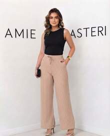 Women Pants - Dark Khaki - View 1