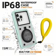 Funda impermeable universal de 6.9 pulgadas para teléfono, compatible con pantalla táctil, soporte integrado, a prueba de golpes y caídas, se adapta a todos los teléfonos inteligentes, regalo ideal para entusiastas de deportes acuáticos - Multicolor - Ver 17