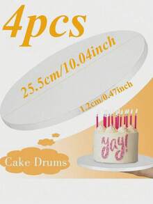 1/2/3/4 Pcs White/Gold 8/10/12 Inch Round Cake Boards, Cake Base, Base, Perfect For Baking DIY Cakes And Pastries, Home Kitchen Baking Accessories - Multicolor - View 11