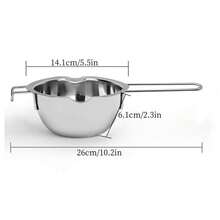 Chocolate Melting Pot; Stainless Steel Small Household Double-Layer Bain-Marie Heating Process; DIY Baking Tool; Making Chocolate Desserts And Dipping Sauces; Candy Handmade Home Afternoon; Creative Cooking; Practical Kitchen Essentials - Silver - View 13