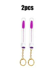 16pcs/6pcs/4pcs/2pcs Portable Tube Lash Brush With Keychain, Rhinestone Handle Spiral Brow Brush, Eyelash Extension Grooming Tool, Mascara Wand With Dust-Proof Protective Tube Design, Portable Makeup Tool Suitable For Eyelash Extension Maintenance, Mascara, Eyebrow Pencil, Hairline Gel, Beginner Practice, Makeup Artist Application Or Personal Daily Use - Multicolor - View 9