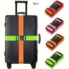 4pcs Adjustable Luggage Straps With Quick Release Buckle, Polypropylene Travel Bag Straps, TSA Approved, Snap Closure, Dry Clean, Basic Vacation Style, Anti-Theft Identification - one-size - View 16