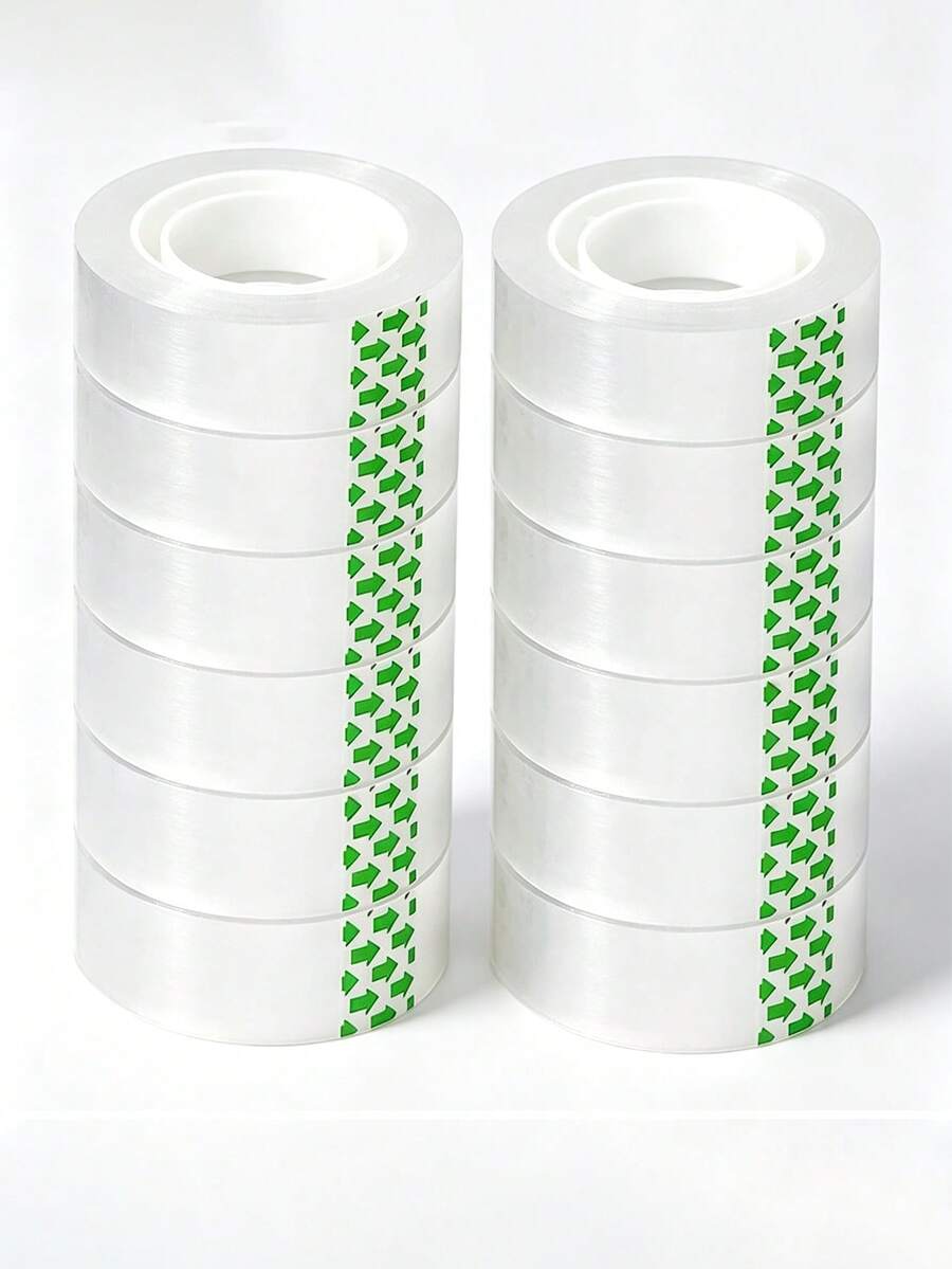 6/12 Rolls Clear Tape Refill, 0.7 Inch X 1102 Inch Transparent Packaging Tape, Suitable For Home, Office, School, Store Gift Wrapping And Back To School Season - Transparent - View 1