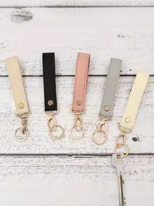 1Pc PU Leather Minimalist Keychain,Durable Long Key Ring,Portable Anti-Loss Car Key Holder,Suitable For Bags,Wallet,Key Accessories,A Perfect Gift - Multicolor - View 4