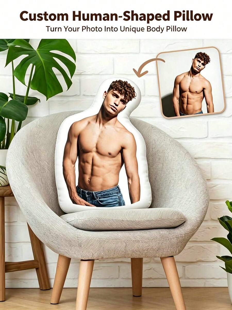 1pc DIY Personalized Photo Pillow For Home Decor, Couple, Pet Memorial, Mother's Day, Valentine's Day, Toy Gift, Plushie