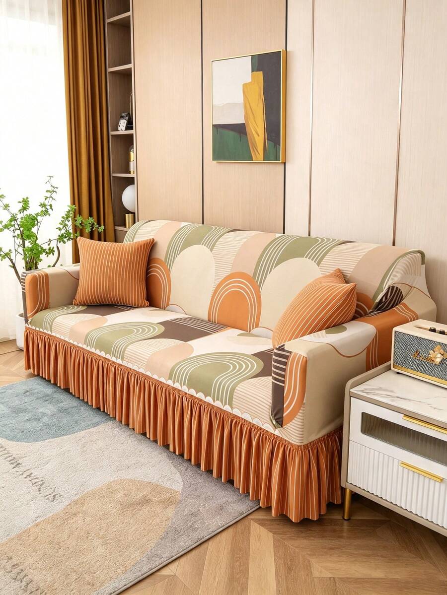 Penutup Sofa Geometris