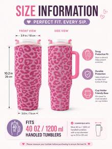 1 buah Sarung Tumbler Isolasi Motif Leopard Anti Selip 1200ml/40oz, Penutup Pelindung Botol Air Tahan Gores - MultiWarna - View 2