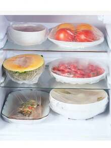 200/100/50/10pcs Transparent Summer Food Preservation Covers, Stretchable Transparent Plastic Plate Covers, Leak-Proof Dust-Proof Plastic Food Wrap, Reusable Bowl Covers; Designed For Home Food Storage - Colorful - View 6