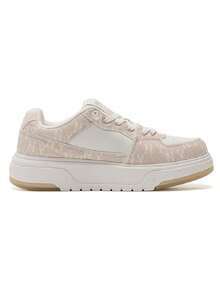 MLB Zapatillas casuales de suela gruesa con forro de mezclilla y estampado retro de monograma SL para hombre & mujer, nuevo estilo verano 2026, 3ASXS015N-50BGS - beige - Ver 7